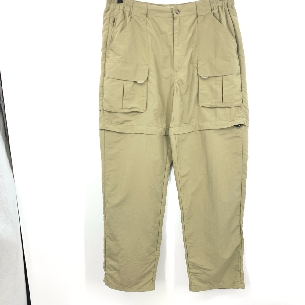 LL Bean Men Size Large Pants Beige Convertible Zip Off Shorts Quick‎ Dry Hiking